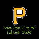 Pittsburgh Pirates Full Color Vinyl Decal | Hydroflask decal | Cornhole decal 3