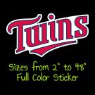 Minnesota Twins Full Color Vinyl Decal | Hydroflask decal | Cornhole decal 2