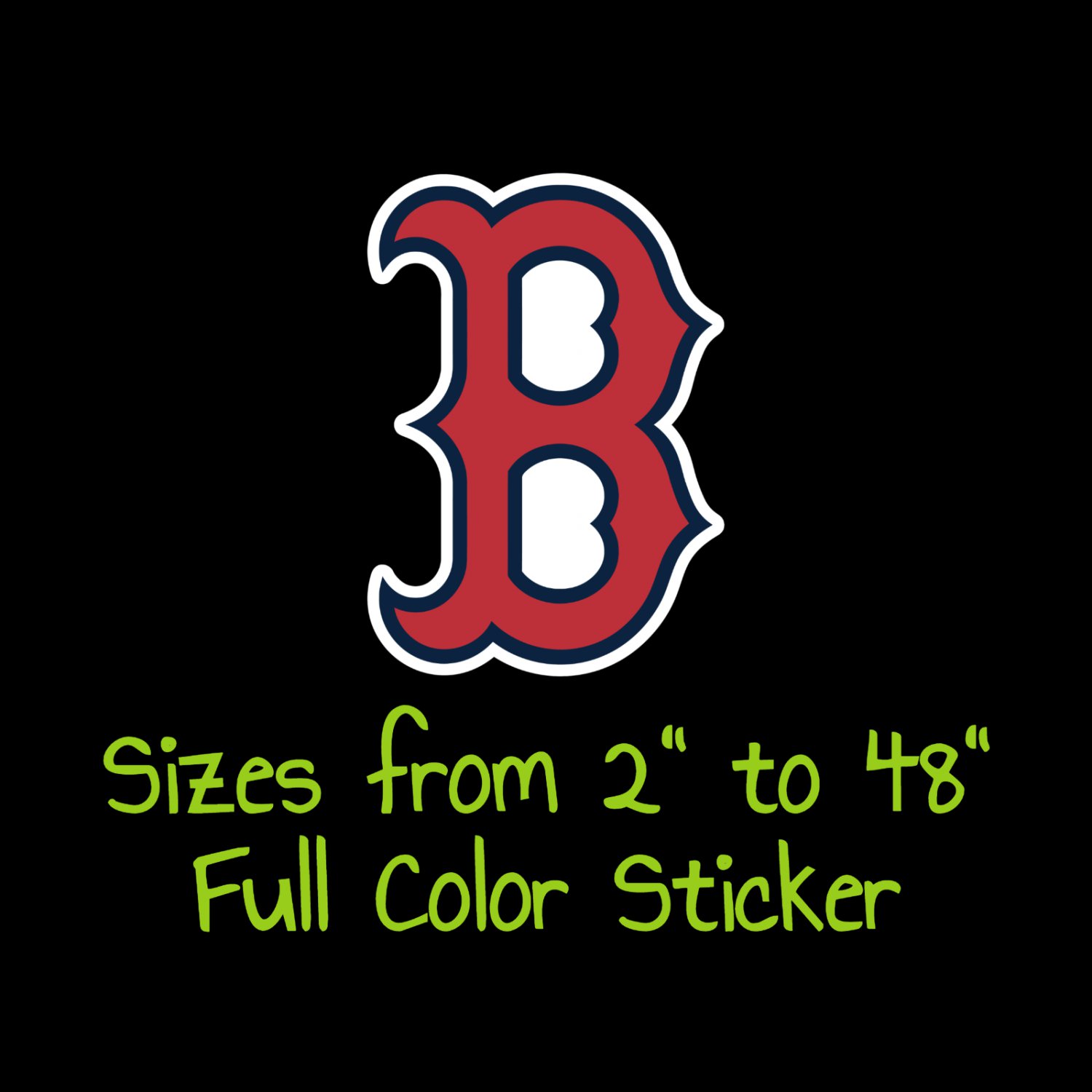 Boston Red Sox Full Color Vinyl Decal | Hydroflask decal | Cornhole decal