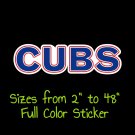 Chicago Cubs Full Color Vinyl Decal | Hydroflask decal | Cornhole decal 1