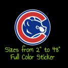 Chicago Cubs Full Color Vinyl Decal | Hydroflask decal | Cornhole decal 14