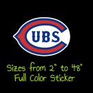 Chicago Cubs Full Color Vinyl Decal | Hydroflask decal | Cornhole decal 3