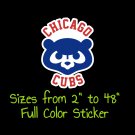 Chicago Cubs Full Color Vinyl Decal | Hydroflask decal | Cornhole decal 6