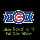 Chicago Cubs Full Color Vinyl Decal | Hydroflask decal | Cornhole decal 18
