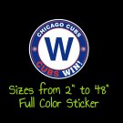 Chicago Cubs Full Color Vinyl Decal | Hydroflask decal | Cornhole decal 11