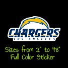 Los Angeles Chargers Full Color Vinyl Decal | Hydroflask decal Cornhole decal 2