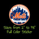 New York Mets Full Color Vinyl Decal | Hydroflask decal | Cornhole decal 1