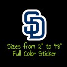 San Diego Padres Full Color Vinyl Decal | Hydroflask decal | Cornhole decal 1