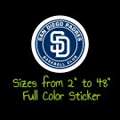 San Diego Padres Full Color Vinyl Decal | Hydroflask decal | Cornhole decal 2