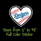 Los Angeles Dodgers Full Color Vinyl Decal | Hydroflask decal | Cornhole decal 9