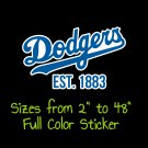 Los Angeles Dodgers Full Color Vinyl Decal | Hydroflask decal Cornhole decal 10