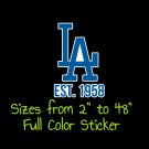 Los Angeles Dodgers Full Color Vinyl Decal | Hydroflask decal | Cornhole decal 4