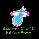 Miami Heat Full Color Vinyl Decal | Hydroflask decal | Cornhole decal 4