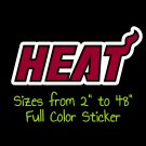 Miami Heat Full Color Vinyl Decal | Hydroflask decal | Cornhole decal 2