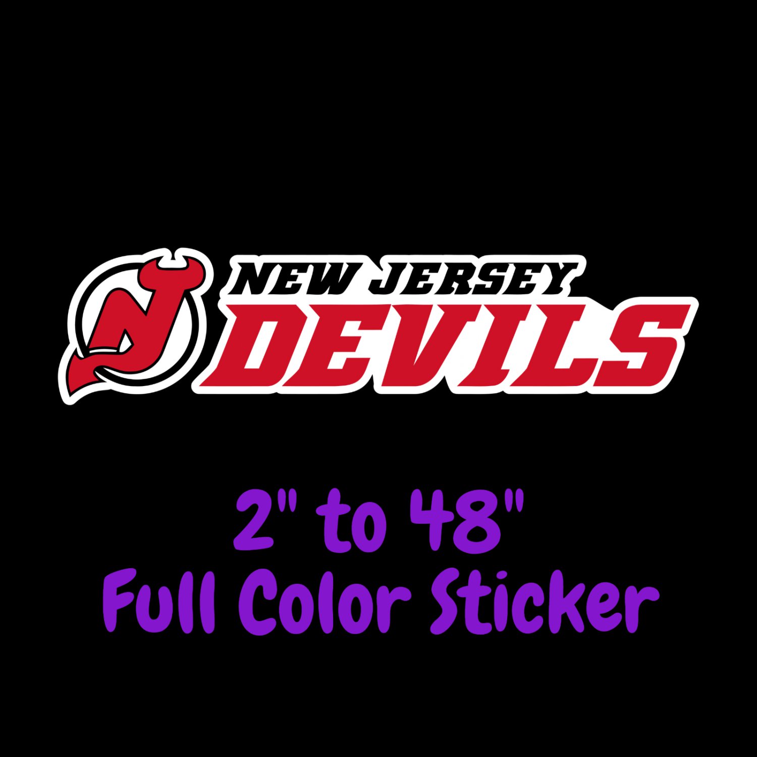 New Jersey Devils Full Color Vinyl Decal | Hydroflask decal | Cornhole decal 6