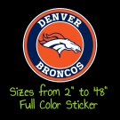 Denver Broncos Full Color Vinyl Decal | Hydroflask decal | Cornhole decal 2