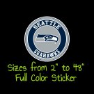 Seattle Seahawks Full Color Vinyl Decal | Hydroflask decal | Cornhole decal 8