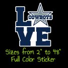 Dallas Cowboys Full Color Vinyl Decal | Hydroflask decal | Cornhole decal 1