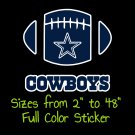 Dallas Cowboys Full Color Vinyl Decal | Hydroflask decal | Cornhole decal 13