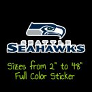 Seattle Seahawks Full Color Vinyl Decal | Hydroflask decal | Cornhole decal 9