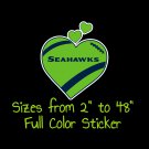Seattle Seahawks Full Color Vinyl Decal | Hydroflask decal | Cornhole decal 4