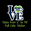 Seattle Seahawks Full Color Vinyl Decal | Hydroflask decal | Cornhole decal 3
