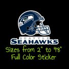 Seattle Seahawks Full Color Vinyl Decal | Hydroflask decal | Cornhole decal 11