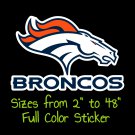 Denver Broncos Full Color Vinyl Decal | Hydroflask decal | Cornhole decal 1