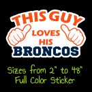 Denver Broncos Full Color Vinyl Decal | Hydroflask decal | Cornhole decal 4