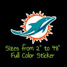 Miami Dolphins Full Color Vinyl Decal | Hydroflask decal | Cornhole decal 3