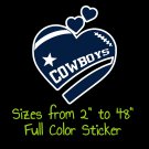 Dallas Cowboys Full Color Vinyl Decal | Hydroflask decal | Cornhole decal 14
