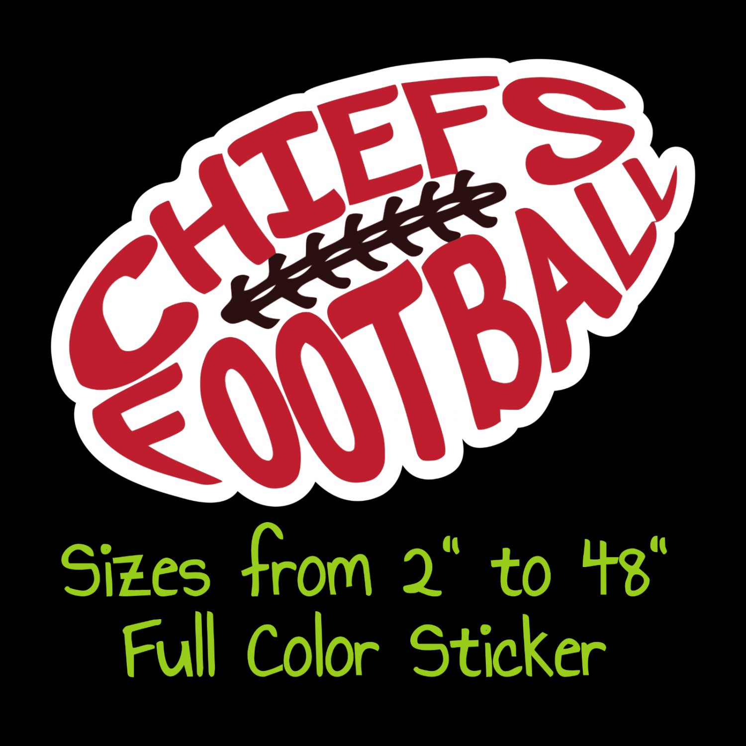 Kansas City Chiefs Full Color Vinyl Decal | Hydroflask decal | Cornhole decal 7