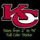 Kansas City Chiefs Full Color Vinyl Decal | Hydroflask decal | Cornhole decal 2