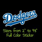 Los Angeles Dodgers Full Color Vinyl Decal | Hydroflask decal Cornhole decal 15