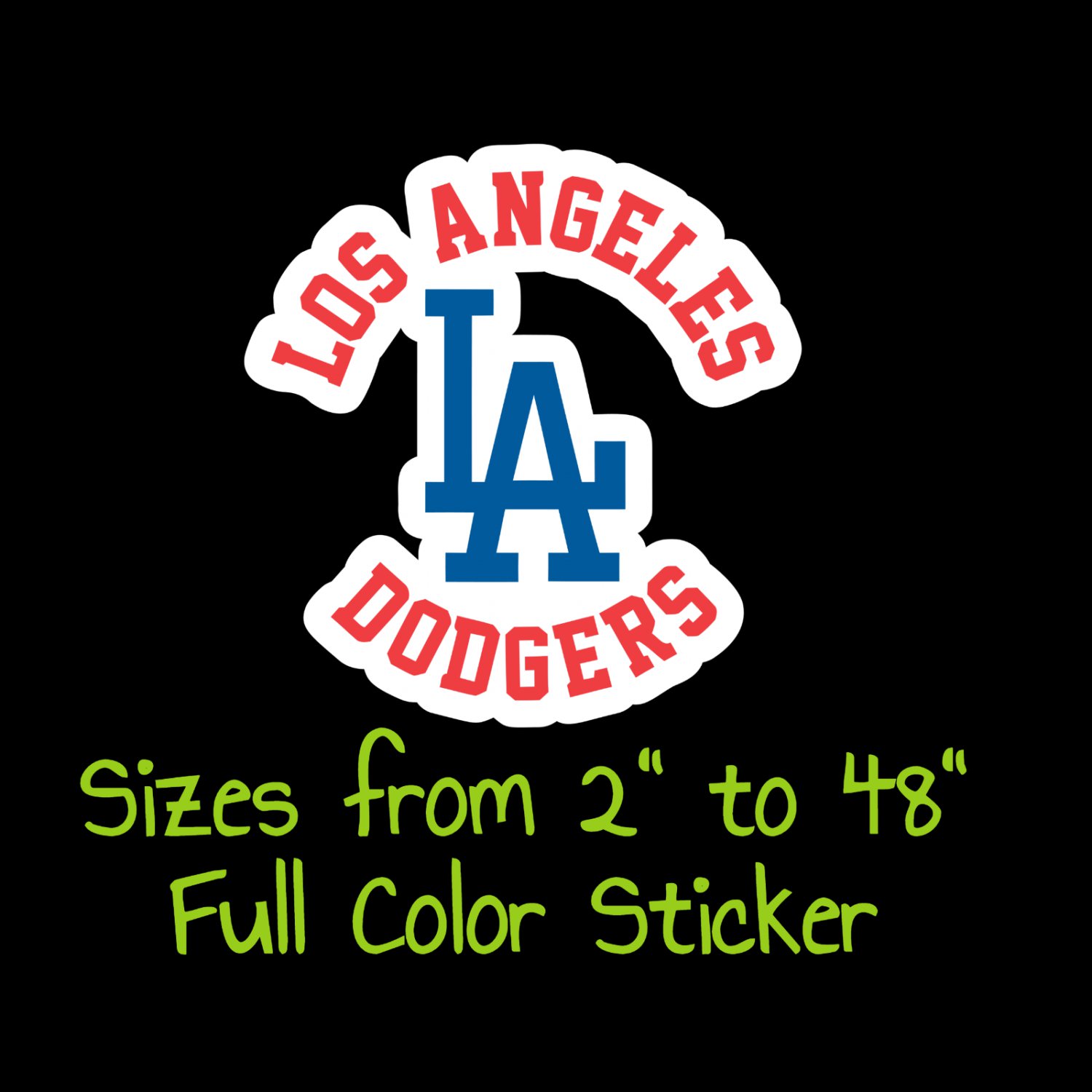 Los Angeles Dodgers Full Color Vinyl Decal | Hydroflask decal | Cornhole decal 5