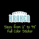 Seattle Kraken Full Color Vinyl Decal | Hydroflask decal | Cornhole decal 1