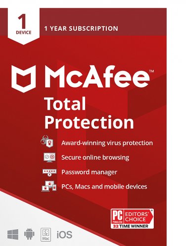 McAfee Total Protection 1 Device/ PC/ User 1 Year Global Instant delivery Download