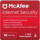 McAfee Internet Security 10 Devices/ PC/ Users 1 Year Global Instant delivery Download