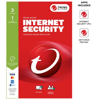 Trend Micro Internet Security 3 Devices/ PC/ Users 1 Year Global Instant delivery Download