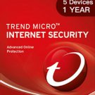 Trend Micro Internet Security  5 Devices/ PC/ Users 1 Year Global Instant delivery Download