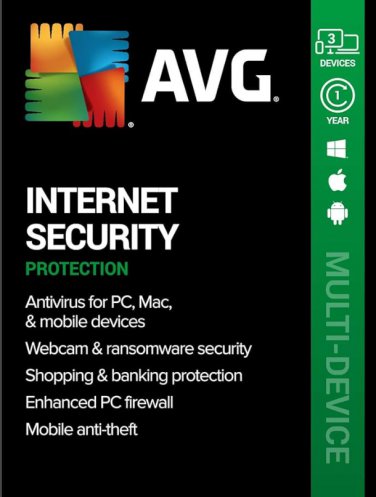 AVG Internet Security 3 Devices/ PC/ Users 1 Year Global Instant delivery Download