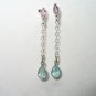 Tourmaline and Apatite in Sterling Post Dangle Earrings