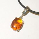 Baltic Amber in Solid Sterling Silver Pendant Necklace Baltic Amber in Solid Sterling Silver Pendant Necklace