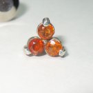 Natural Spessartite Garnets in Sterling Silver Tie Tack