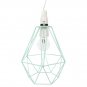 Metal Pendant Light Shade Mint Green Ceiling Industrial Geometric Wire Cage 24cm