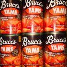 6 Cans Bruce's Yams Cut Sweet Potatoes In Syrup 15oz * FAST FREE SHIPPING ! *