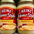 2 Glass Jars Heinz Homestyle Roasted Turkey Gravy 12oz *~* FAST FREE SHIPPING !