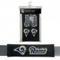 NEW NFL Rams Seat Belt Pads Velour Pair by Fremont Die ~ FAST FREE SHIPPING !