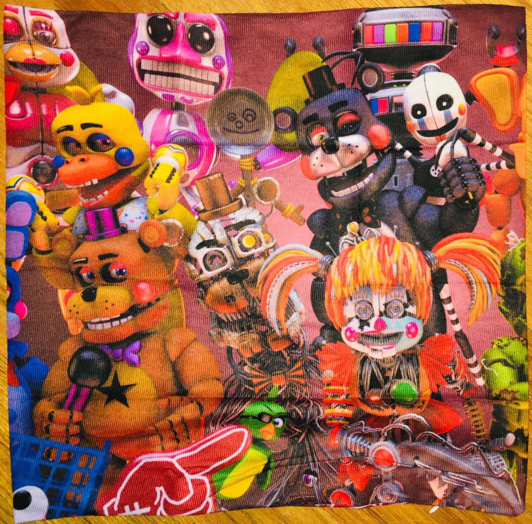 NEW RARE "Five Nights at Freddy's" Velour Toss Pillow Cover Zippered 18"x18"