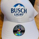 NEW w/Tag Bush Light Beer White Adjustable Cotton Twill Hat Cap~ FAST FREE SHIP!